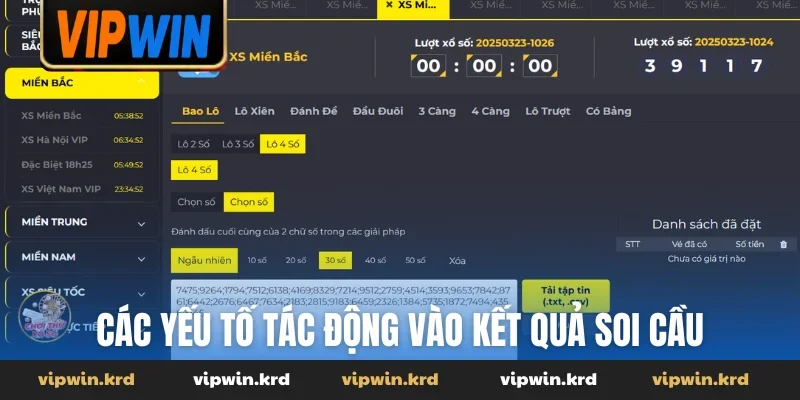 Các yếu tố tác động vào kết quả soi cầu