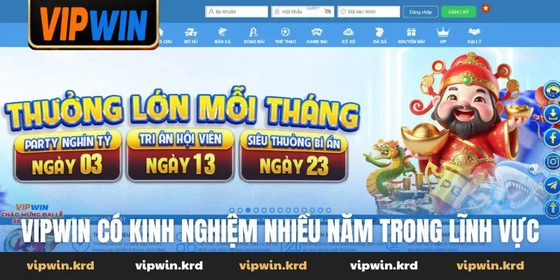 Vipwin có kinh nghiệm nhiều năm trong lĩnh vực cá cược